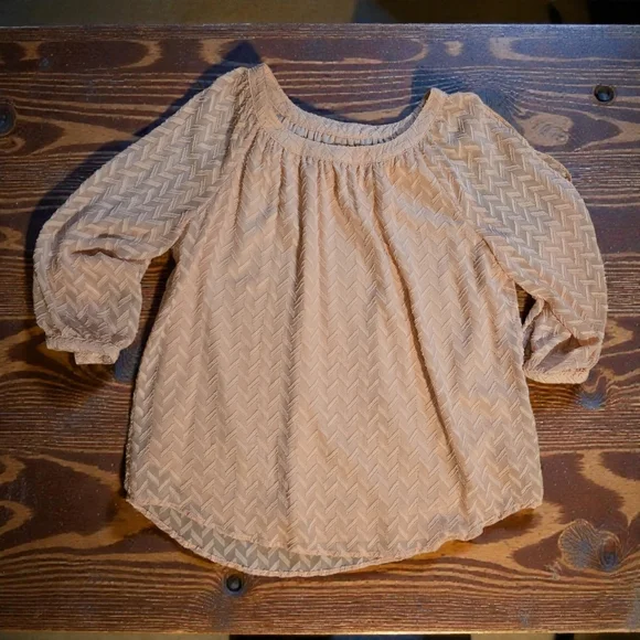 Cato Light‎ Coral Chevron Blouse - Picture 3 of 6